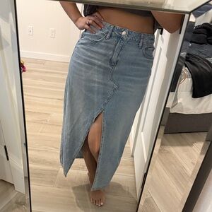 AE Light Blue Denim Maxi Skirt